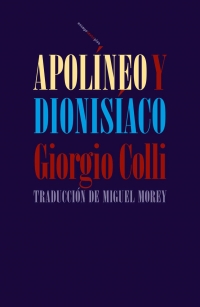 Apolíneo y dionisíaco Copertina libro Apolíneo y dionisíaco