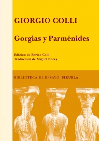 Copertina libro Gorgias y Parménides