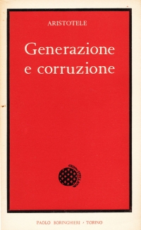 Generazione e corruzione Copertina libro Generazione e corruzione, Aristotele