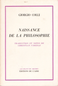 Giorgio Colli, La naissance de la philosophie